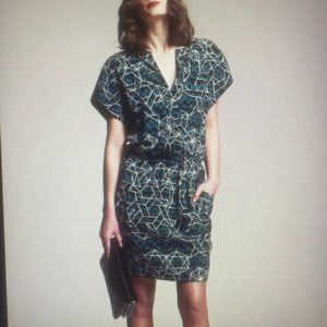 Rebecca Minkoff NWOT Geo Print V Neck Silk Dress